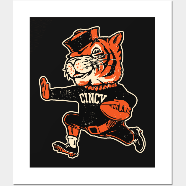 Cincinnati Reimagined Vintage Fighting Mascot Wall Art by darklordpug